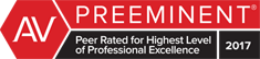 AV Preeminent peer rated for highest level of professional excellence 2017